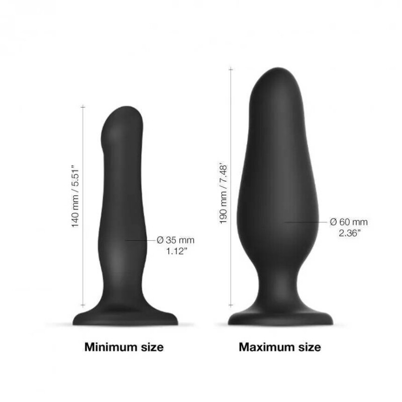 Насадка для страпону з накачуванням нереалістична Strap-On-Me чорна, 19 х 6 см - Зображення 4