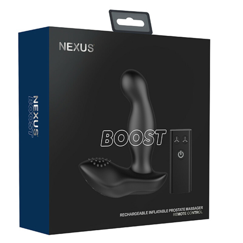 Масажер простати з вібрацією і накачуванням Boost Nexus, силіконовий, чорний, 13 х 3.7 см - Зображення 1