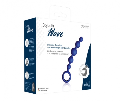 Анальний ланцюжок Joy Division Joyballs anal wave, силіконовий, синій, 17.5 см - Изображение 1