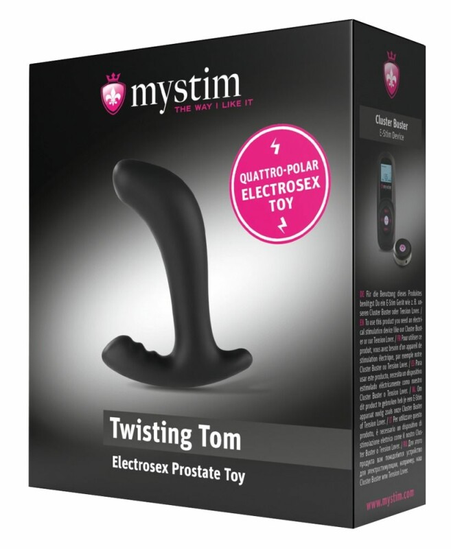 Масажер простати з функцією електростимуляції Twisting Tom Mystim, силіконовий, чорний 13 х 3.3 см - Зображення 1