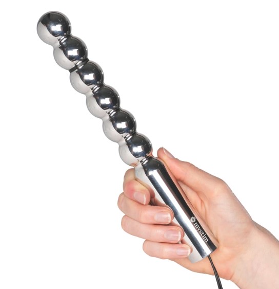 Стимулятор універсальний, електросекс Mystim Ballzac Metal Dildo, фалоімітатор, металік, 25 х 3 см - Изображение 3