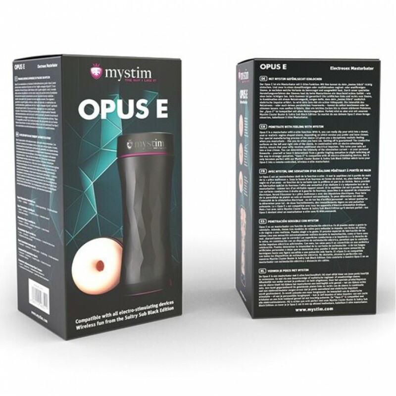Мастурбатор з електростимуляцією Mystim Opus E Donut, бежевий, 21.5 х 8.4 см - Изображение 1