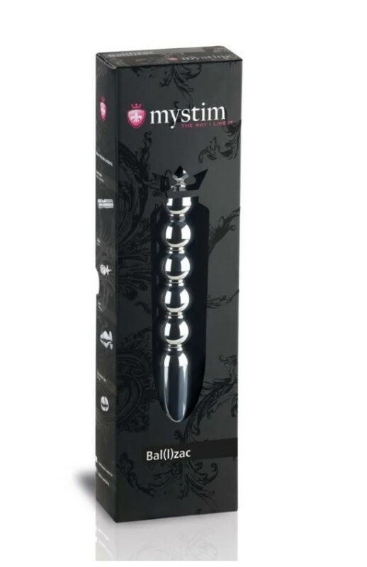 Стимулятор універсальний, електросекс Mystim Ballzac Metal Dildo, фалоімітатор, металік, 25 х 3 см - Изображение 1