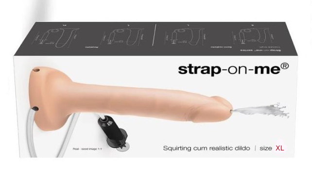 Фалоімітатор реалістичний з еякуляцією XL Strap-On-Me, силіконовий, бежевий, 17.8 х 3.9 см - Изображение 2