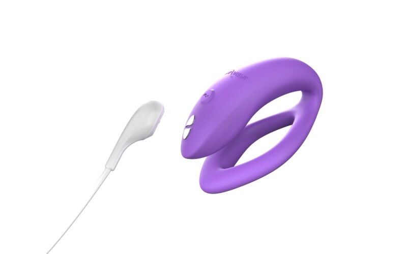 Вібратор для пар з пультом і додатком Sync O We-Vibe, силіконовий, фіолетовий - Изображение 8