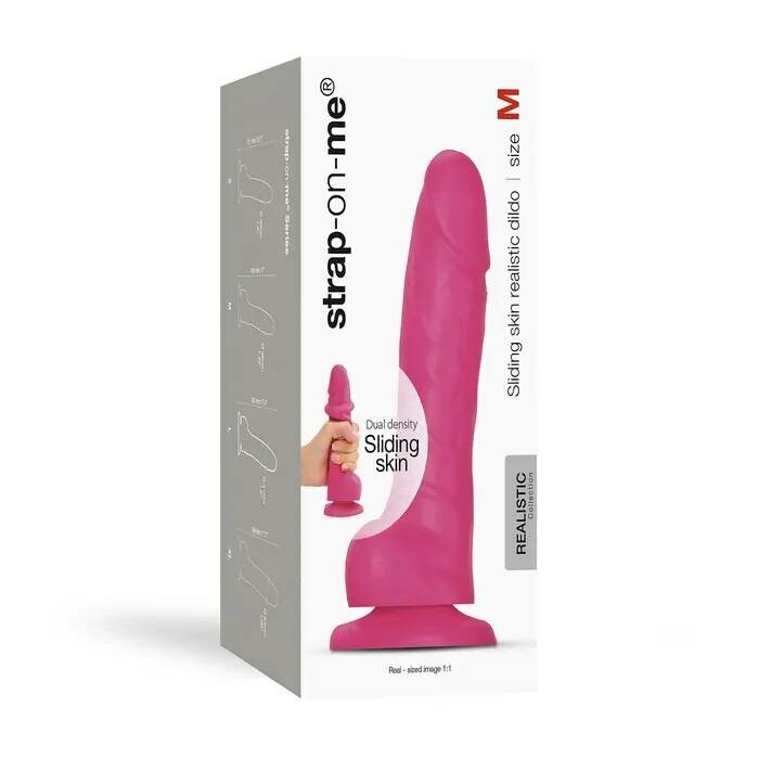 Фалоімітатор реалістичний розмір M Strap-On-Me на присосці, рожевий, 13.4 х 3.8 см - Зображення 6