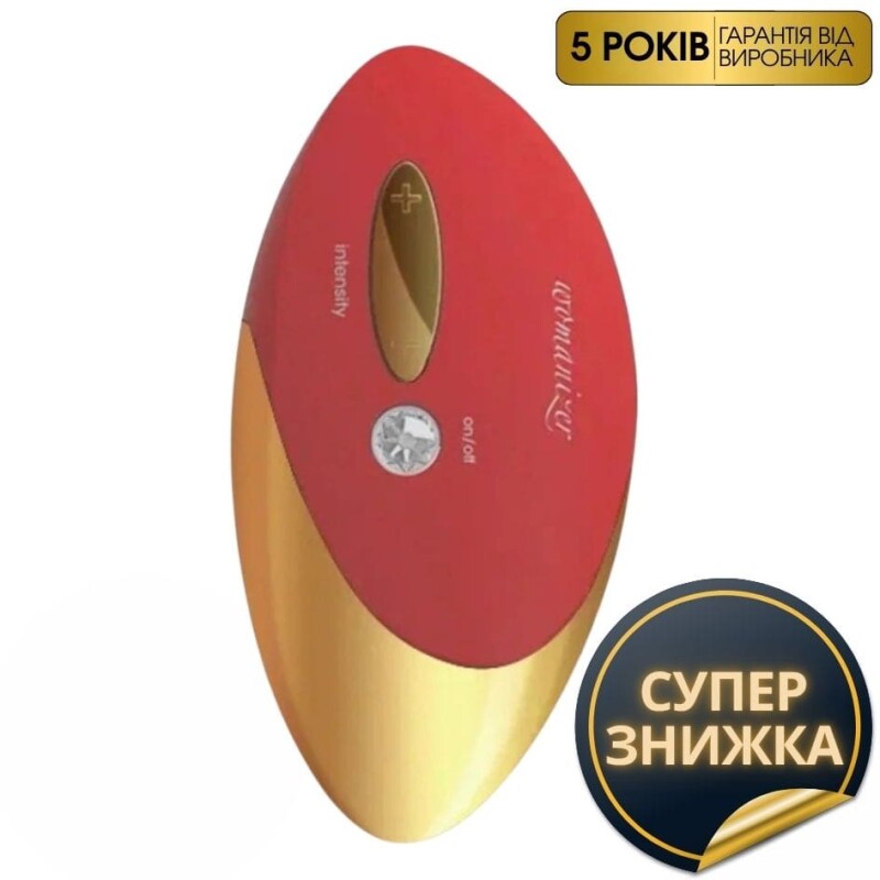 Кліторальний стимулятор Womanizer Pro W500 Red із золотою деталлю, червоний - Изображение 5