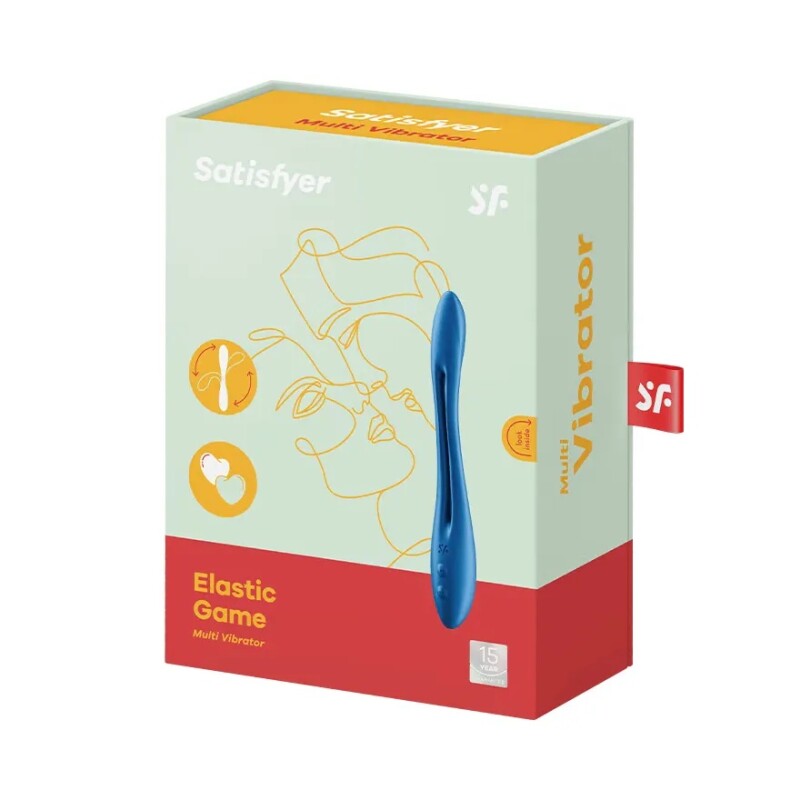 Вібратор універсальний Satisfyer Elastic Game, блакитний, 19.9 х 3.1 см - Зображення 1