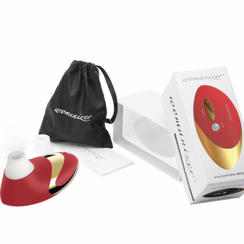 Кліторальний стимулятор Womanizer Pro W500 Red із золотою деталлю, червоний - Изображение 7
