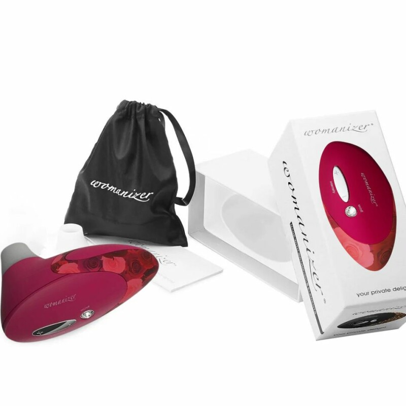Кліторальний стимулятор Womanizer Pro W500 Red/Rose з квітковим принтом, червоний - Изображение 3