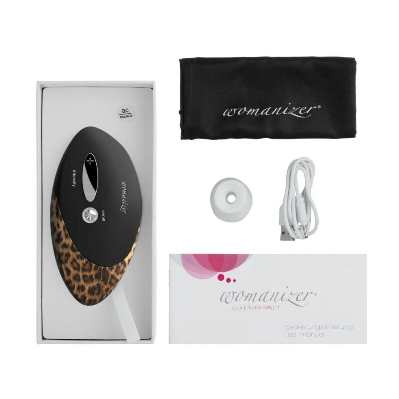Кліторальний стимулятор Womanizer Pro W500 з леопардовим принтом, чорний - Зображення 1