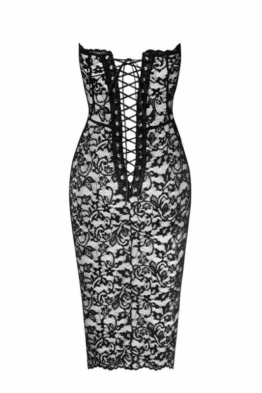 Еротична мереживна сукня, S, F301 Noir Handmade Catalyst зі шнурівкою, чорна - Зображення 6