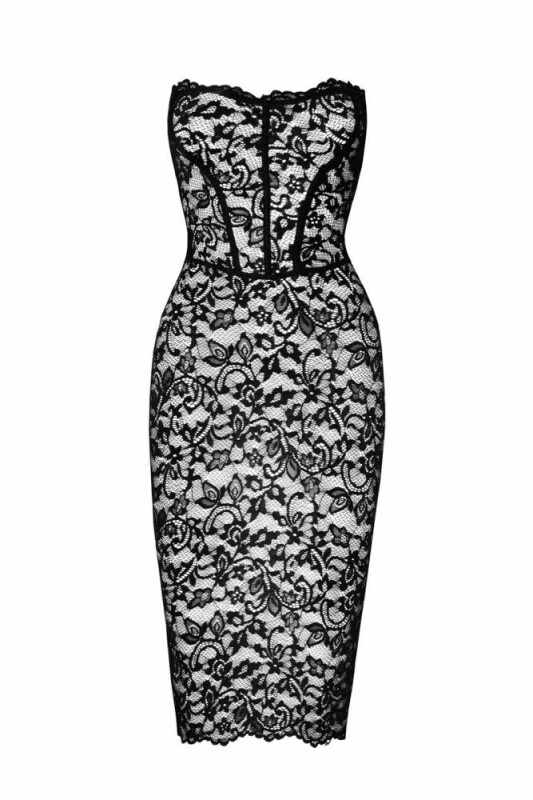 Еротична мереживна сукня, S, F301 Noir Handmade Catalyst зі шнурівкою, чорна - Зображення 5