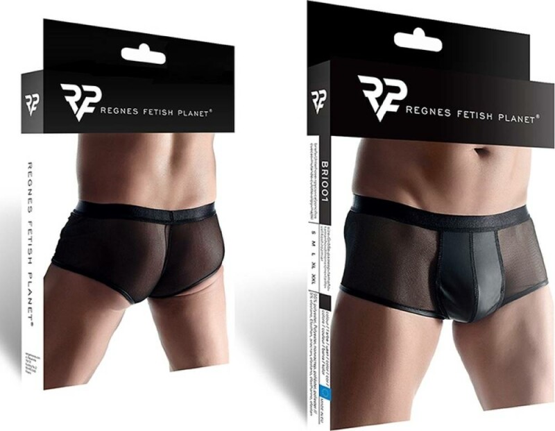 Сексуальні чоловічі трусики, L, Regnes Fetish Planet Boxer Wetlook чорні - Изображение 3