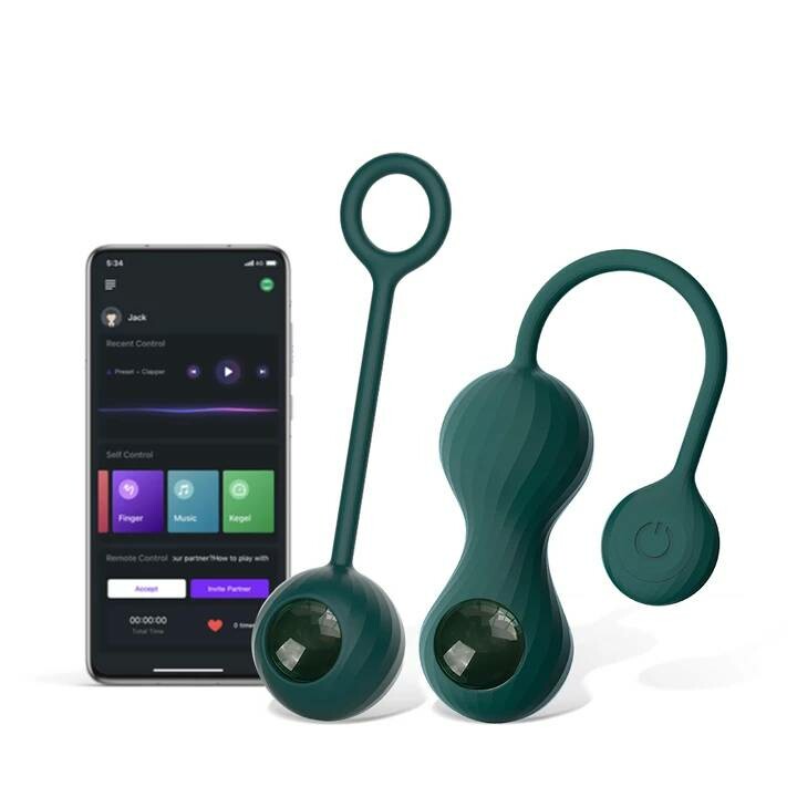 Вагінальні кульки із підключенням до додатку Magic Motion Set Bolas Crystal Duo Smart Kegel зелені