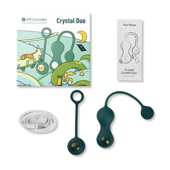 Вагінальні кульки із підключенням до додатку Magic Motion Set Bolas Crystal Duo Smart Kegel зелені - Зображення 2