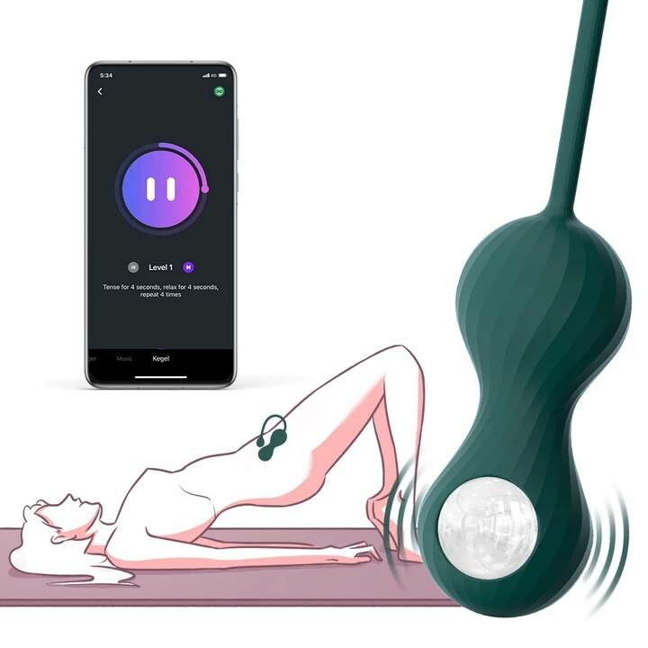 Вагінальні кульки із підключенням до додатку Magic Motion Set Bolas Crystal Duo Smart Kegel зелені - Зображення 5