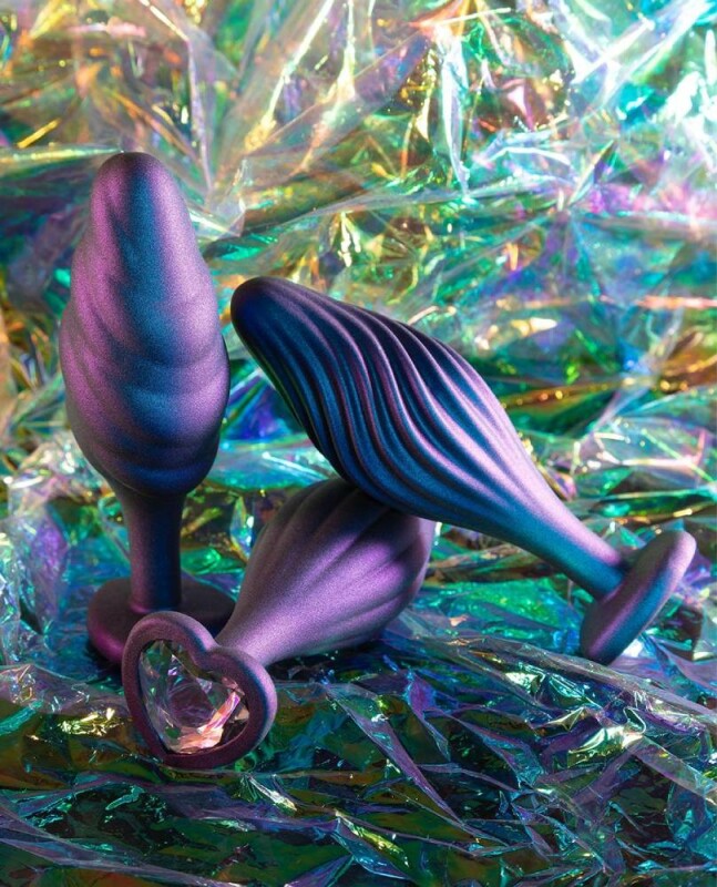 Анальна пробка Blush, M, Anal Adventures з основою у формі серця, фіолетова, 11.4 х 3.8 см - Зображення 4