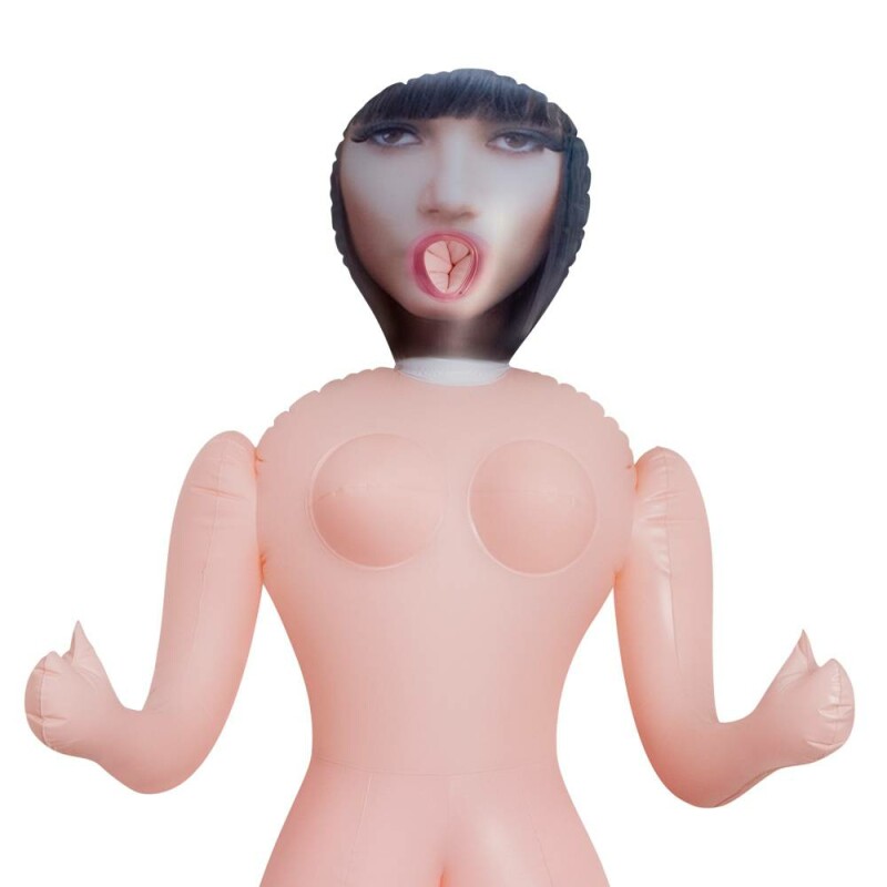 Секс-лялька з 3 отворами Crushious Nicole The Inflatable Nurse, бежева, 155 см - Изображение 3