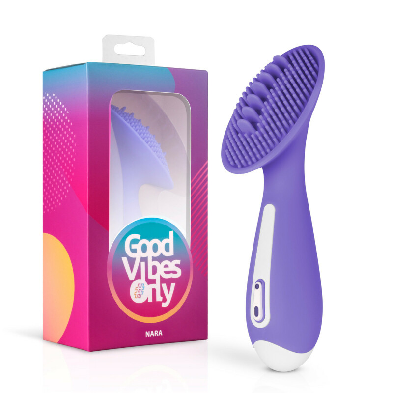 Вібратор для клітора рельєфний Nara Good Vibes Only, силіконовий, фіолетовий