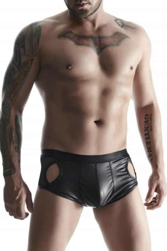 Еротичні чоловічі труси з прорізами, S, Boxer Wetlook Regnes Fetish Planet чорні