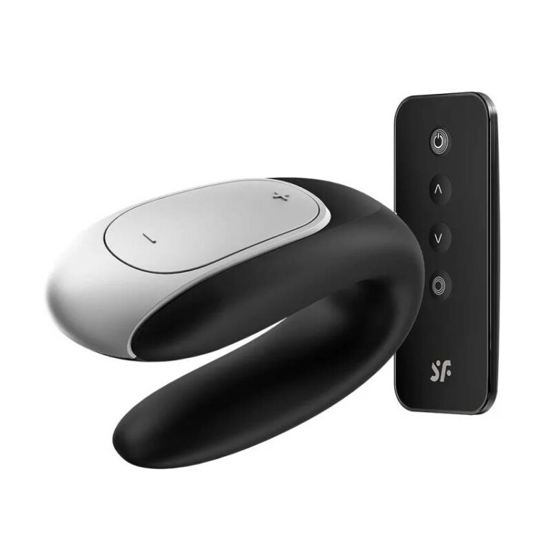 Вібратор для пар Satisfyer Double Fun з пультом, чорний, 9.3 х 4.2 см