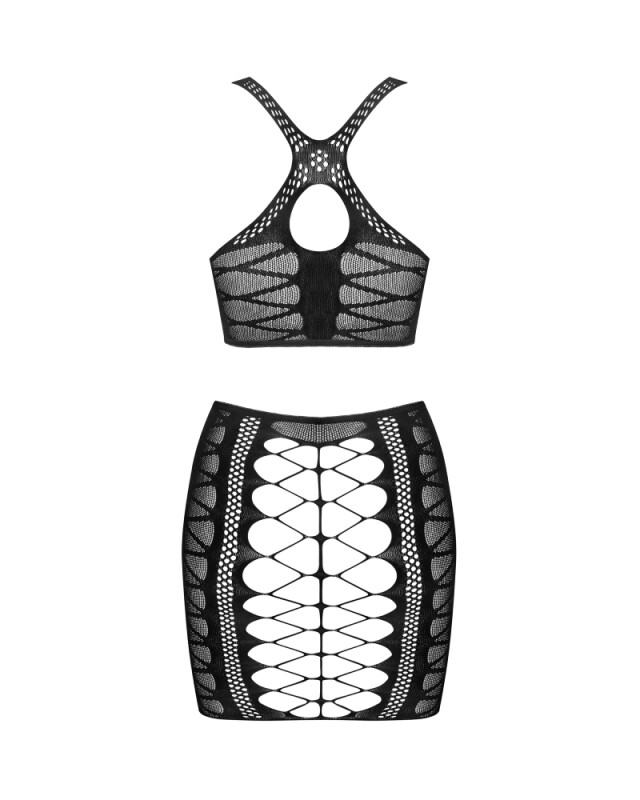 Комплект еротичний з візерунками One Size K102 Obsessive, 2 предмети, чорний - Зображення 3