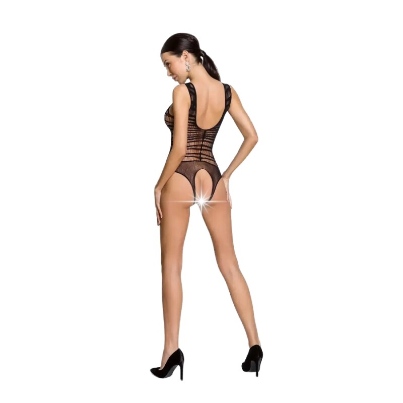 Боді еротичне з інтимним вирізом One Size BS086 Passion, чорне - Зображення 1