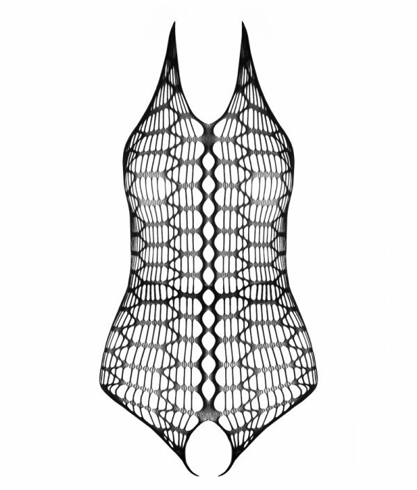 Боді еротичне з інтимним вирізом One Size BS087 Passion, чорне - Изображение 2