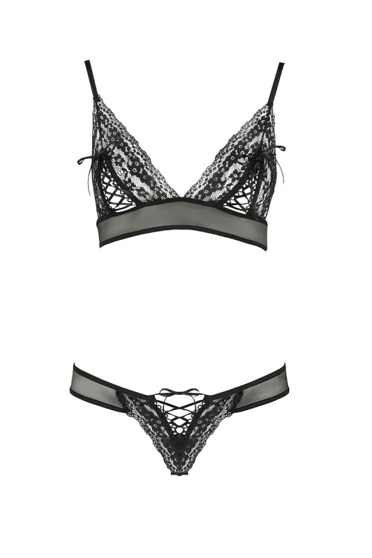 Комплект еротичної білизни Passion Erza set, чорний, S/M - Изображение 2