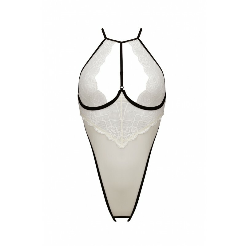 Боді з відкритою спиною Chika Body Passion і інтимним вирізом, білого кольору, S/M - Зображення 2