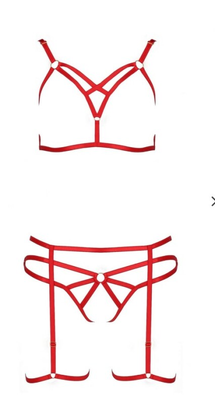 Комплект відкритий Passion Magali, червоний, S/M - Изображение 2