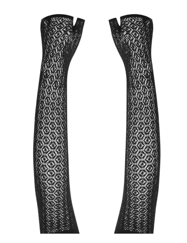 Рукавички сексуальні ажурні One Size A772 Obsessive, чорні, чорні - Зображення 2