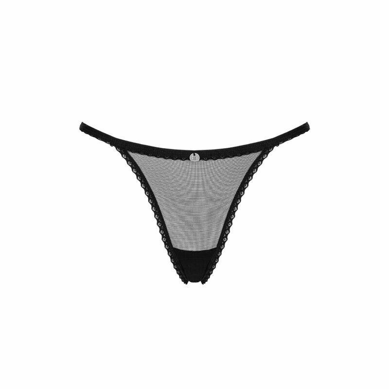 Трусики еротичні сітчасті XS/S Celia Noir Obsessive, чорні - Изображение 2