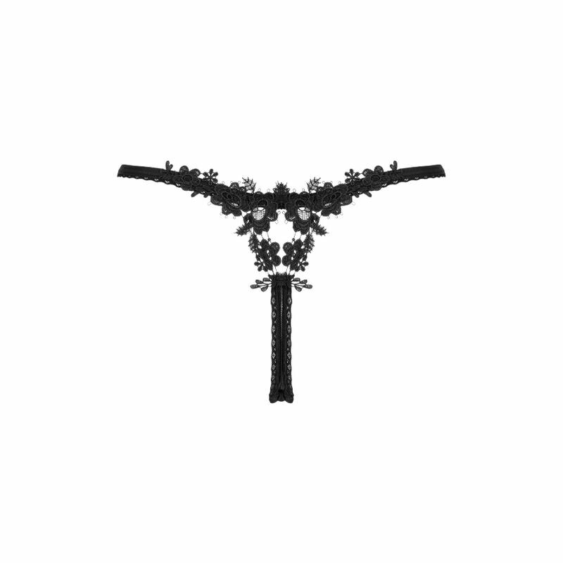 Трусики еротичні сітчасті XS/S Celia Noir Obsessive, чорні - Изображение 3