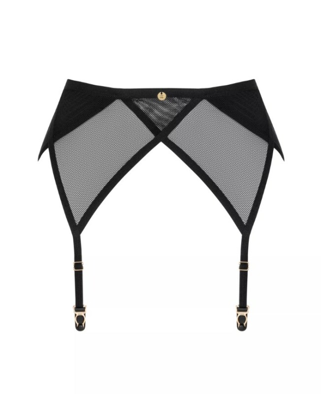 Пояс для панчіх Obsessive Nesari garter belt, чорний, розмір XS/S - Зображення 2