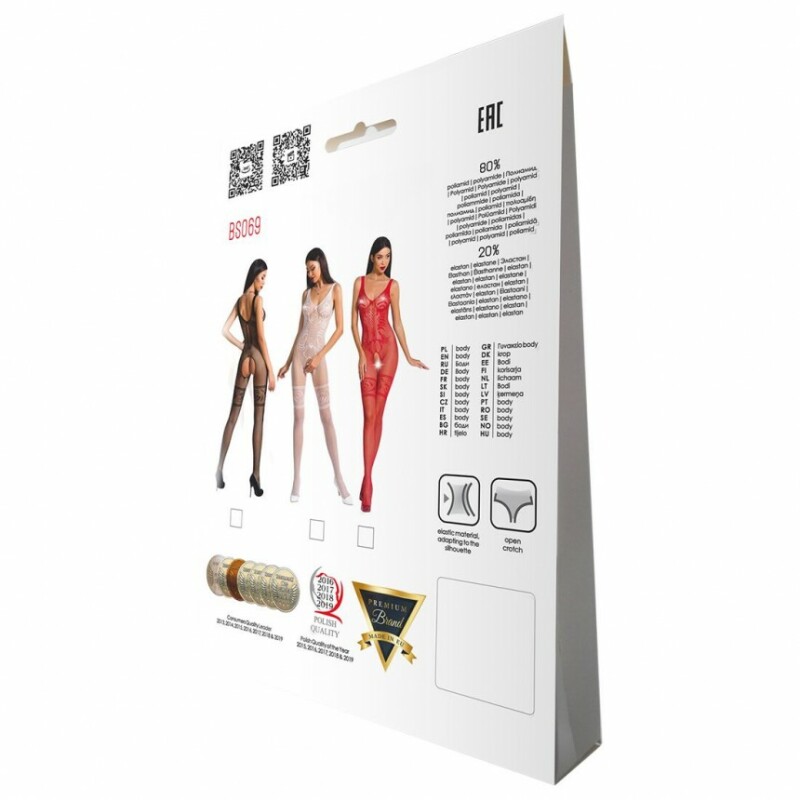 Комбінезон Passion BS069, з інтимним вирізом, чорний, One size