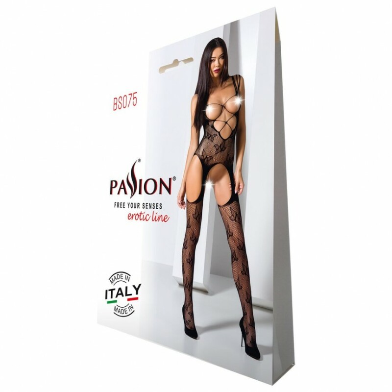 Комбінезон відкритий Passion BS075, чорний, One size - Зображення 2