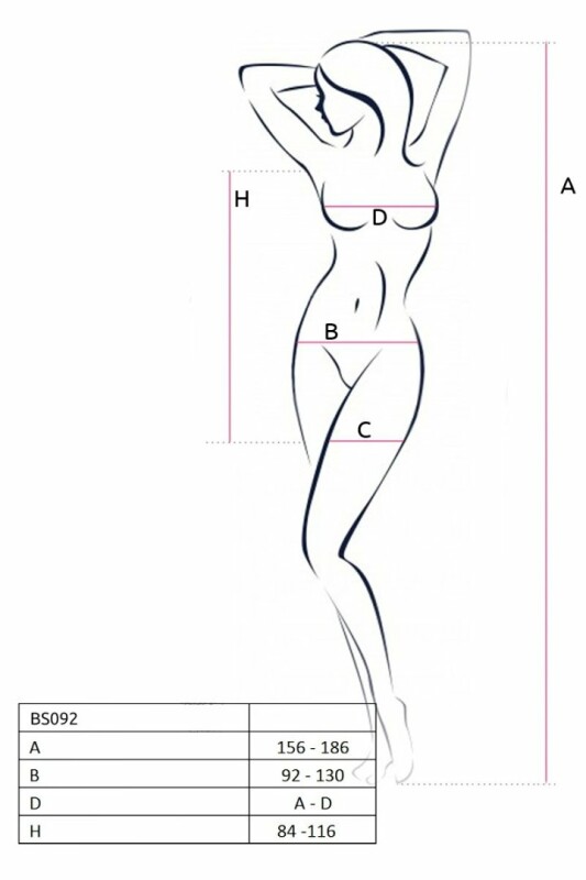 Сукня бодістокінг з відкритим бюстом Passion BS092, чорна, One size - Изображение 5