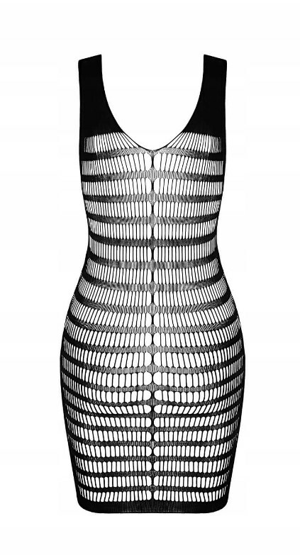 Сукня бодістокінг з відкритим бюстом Passion BS092, чорна, One size - Изображение 3