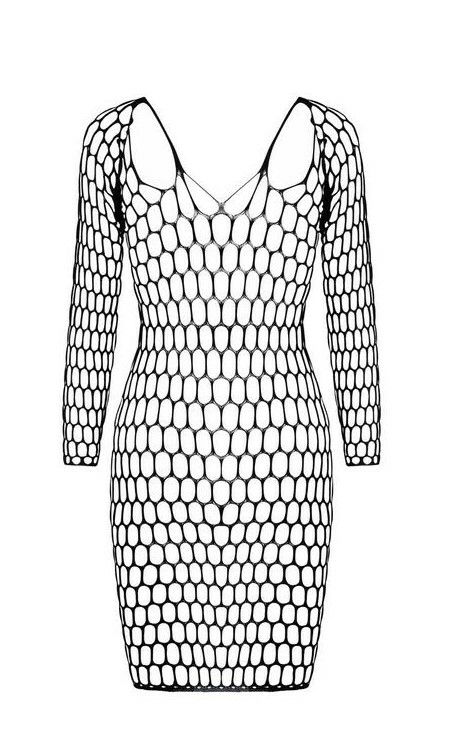 Сукня сітка Passion BS093, чорна, One size - Изображение 2