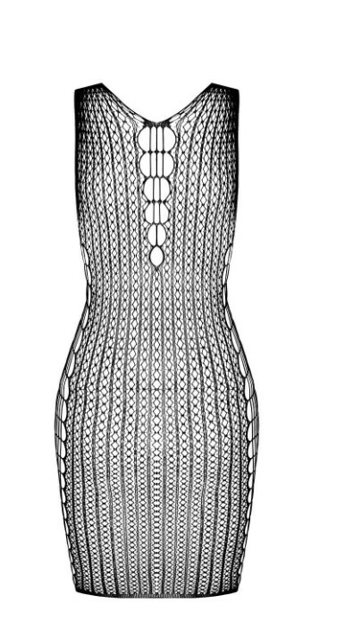 Плаття сітка Passion Bodystocking BS097, чорне, One size - Изображение 3
