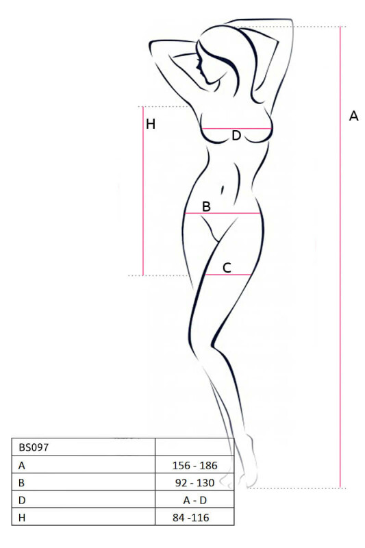 Плаття сітка Passion Bodystocking BS097, чорне, One size - Изображение 5