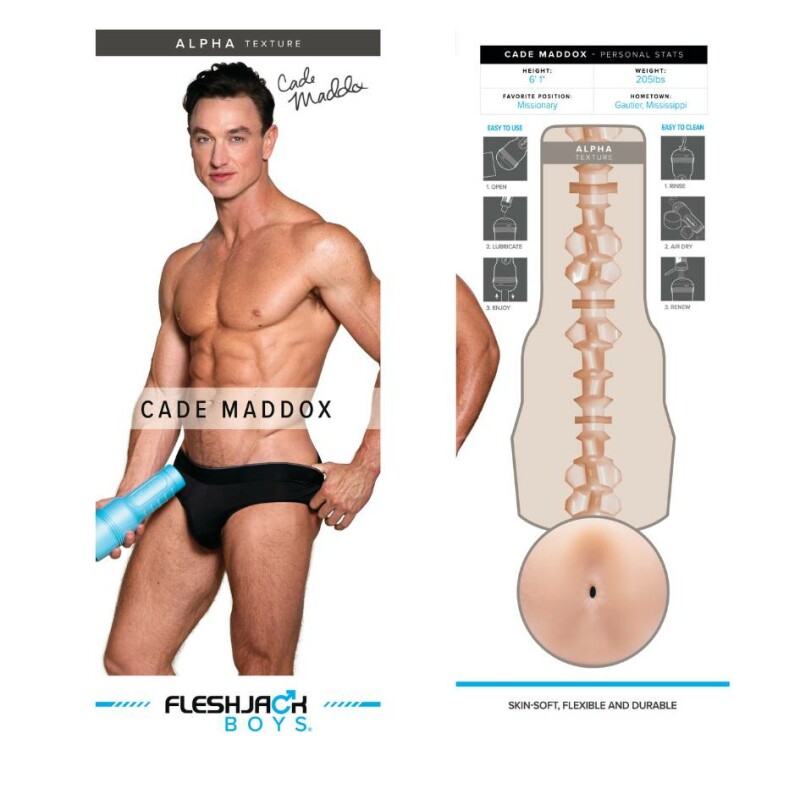 Маструбатор анус з кібершкіри в колбі FleshLight Fleshjack Boys Cade Maddox, бежевий, 24.8 см - Изображение 7