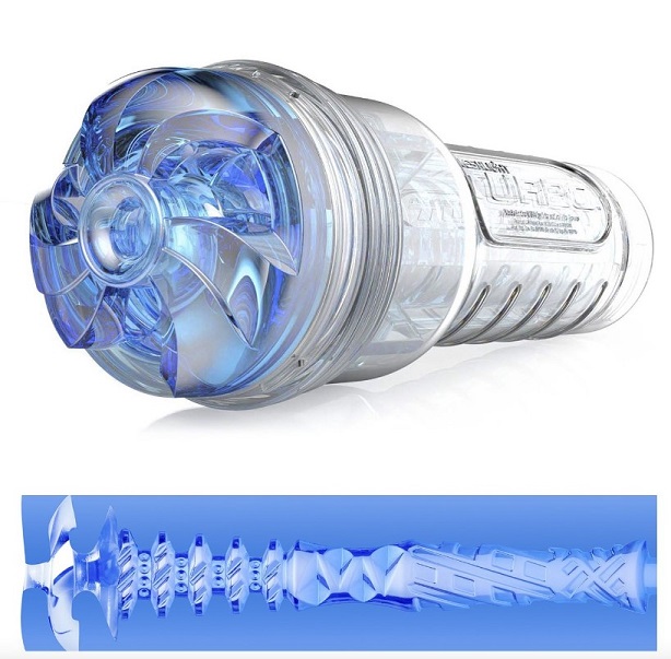 Мастурбатор вагіна в колбі Fleshlight Turbo Thrust Blue Ice (RP), з кібершкіри, прозорий