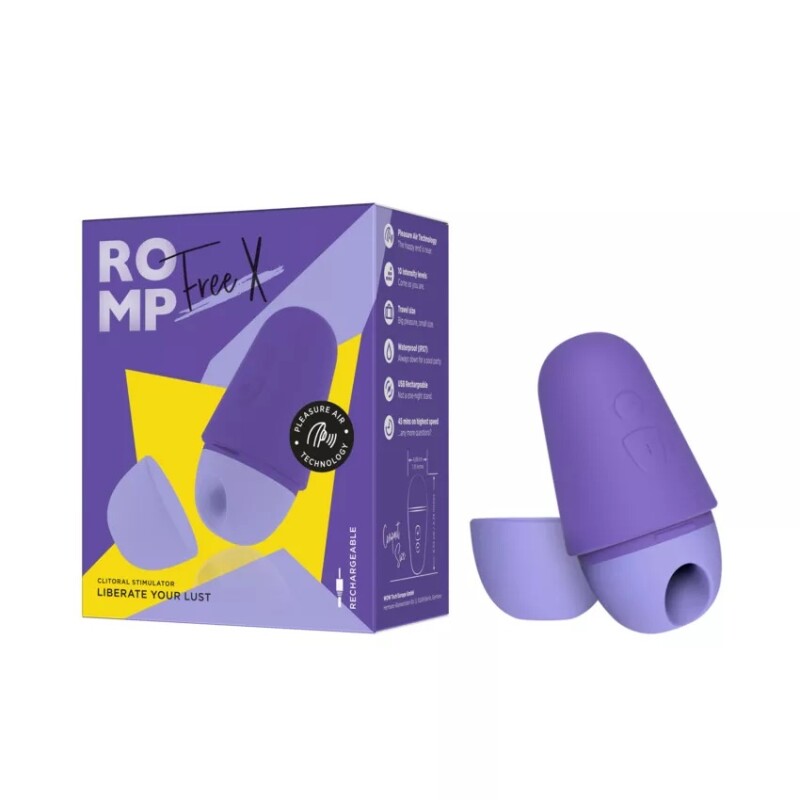 Вакуумний стимулятор для клітора ROMP Free X, силіконовий, фіолетовий