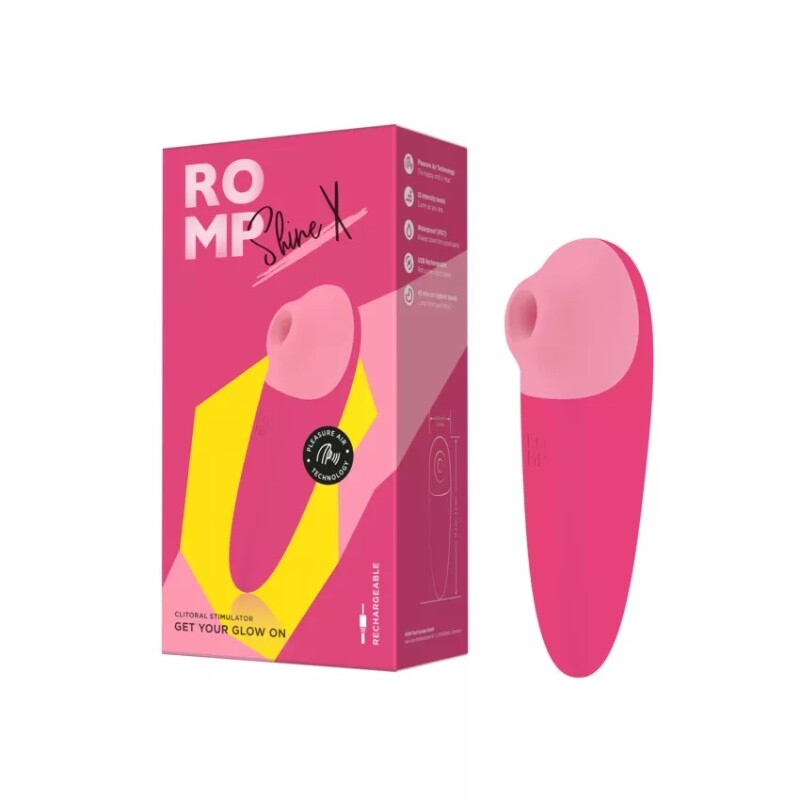 Вакуумний стимулятор ROMP Shine X силіконовий, рожевий, 14.2 х 4.2 см - Изображение 1