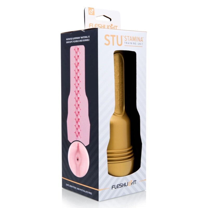 Мастурбатор анус у колбі Fleshlight STU Butt, рельєфний, кібершкіра, бежевий, 24.8 х 9 см - Изображение 1