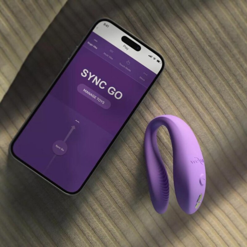 Вібратор для пар We Vibe Sync Go Light Purple у футлярі, фіолетовий - Изображение 4