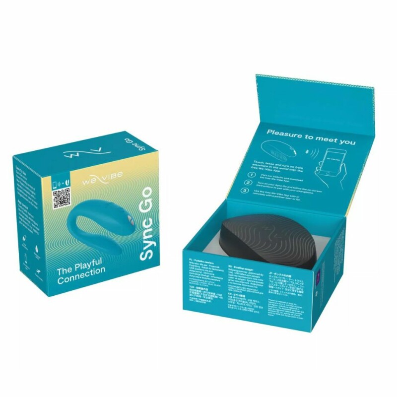 Вібратор для пар We Vibe Sync Go Turquoise у футлярі, голубий - Зображення 6